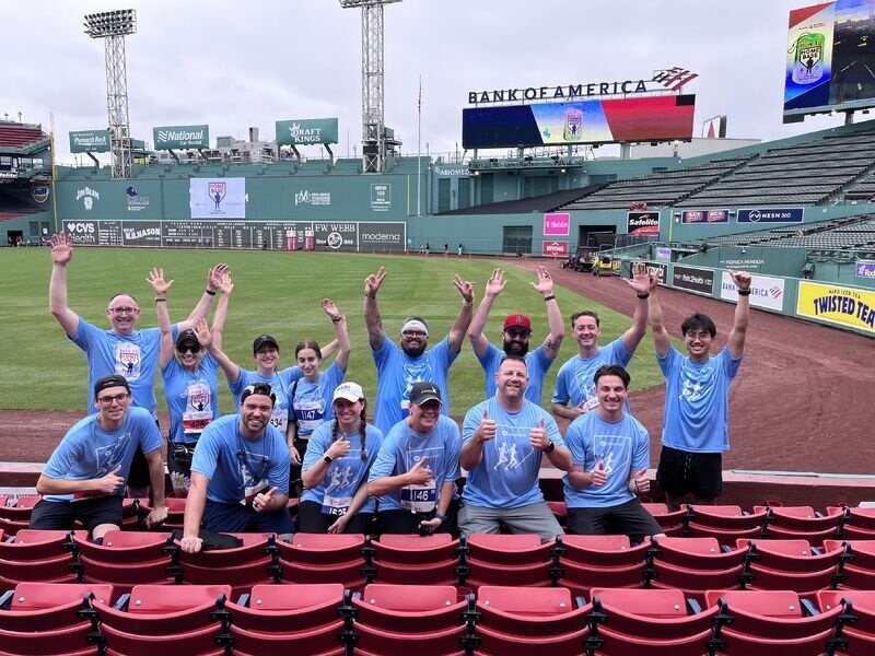 Employees taking part in Run to Home Base at Fenway Park