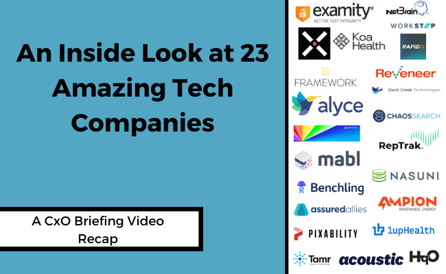An Inside Look at 23 Amazing Tech Companies - A CxO Briefing Video Recap banner image