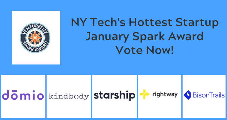 Vote Now for the Hottest NY Startup! January VentureFizz Spark Award banner image
